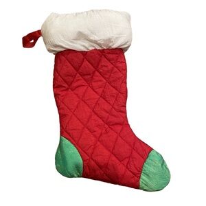 Hudson Bay Nylon Stuffed Puffy Christmas Stocking Parachute Vintage 90s Decor